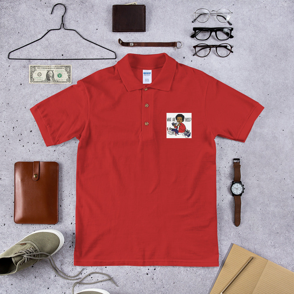 Embroidered “WhatAreThose” Polo Shirt