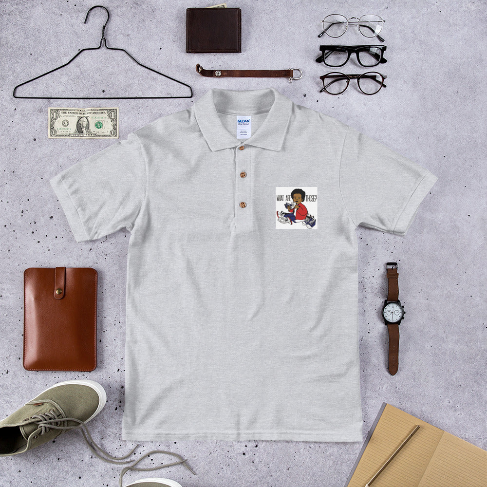 Embroidered “WhatAreThose” Polo Shirt