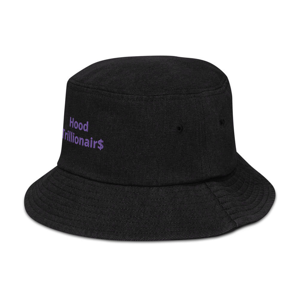 Denim “Hood Trillionair$“ bucket hat