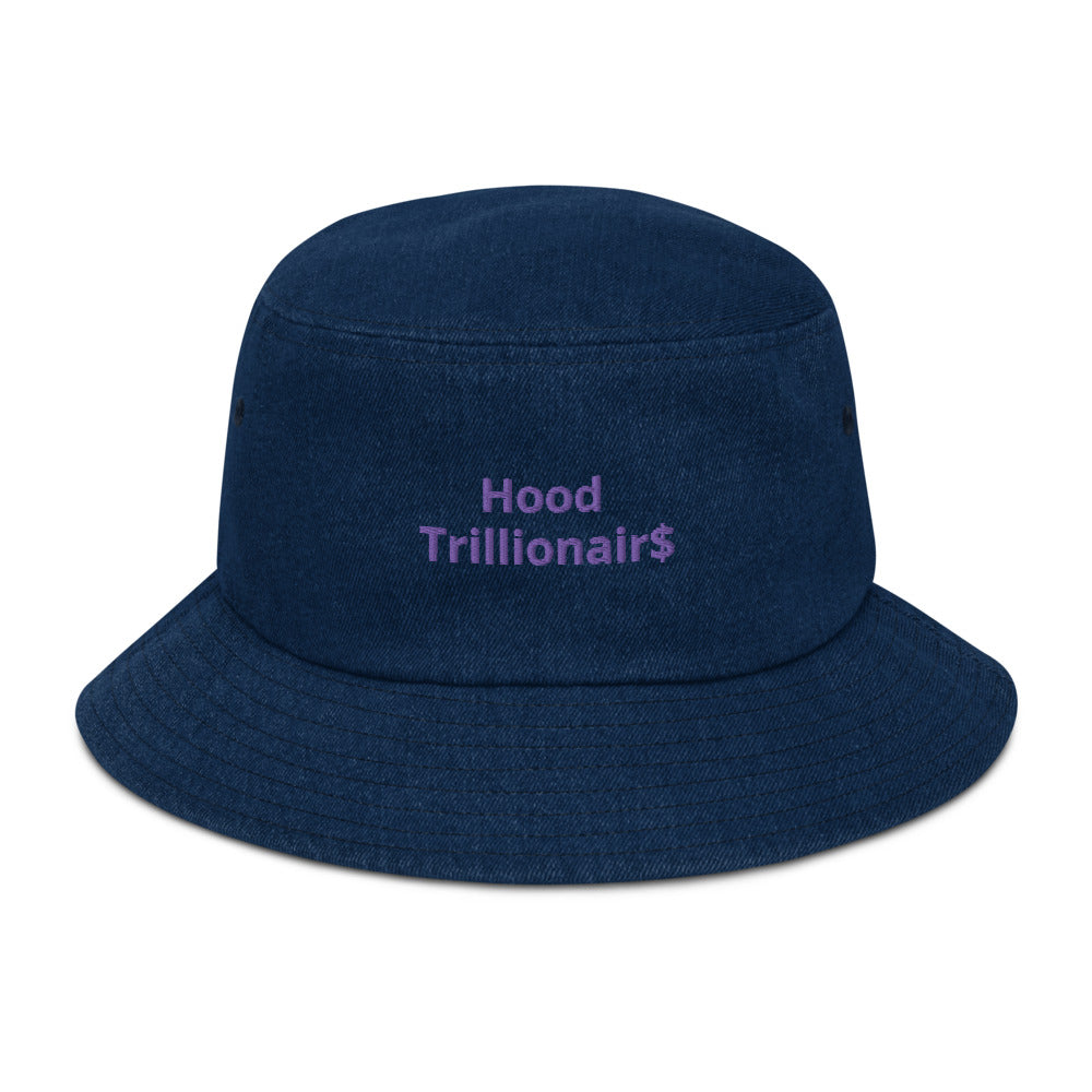 Denim “Hood Trillionair$“ bucket hat