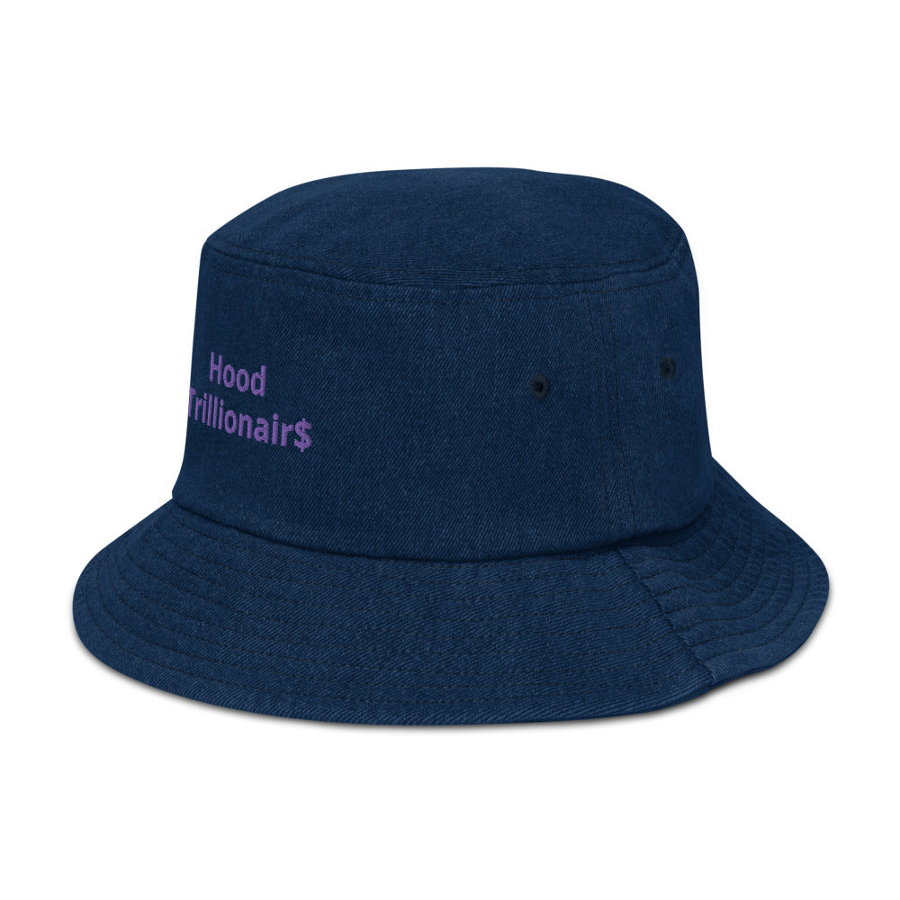 Denim “Hood Trillionair$“ bucket hat