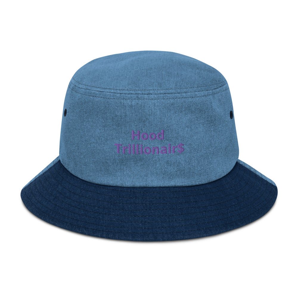 Denim “Hood Trillionair$“ bucket hat
