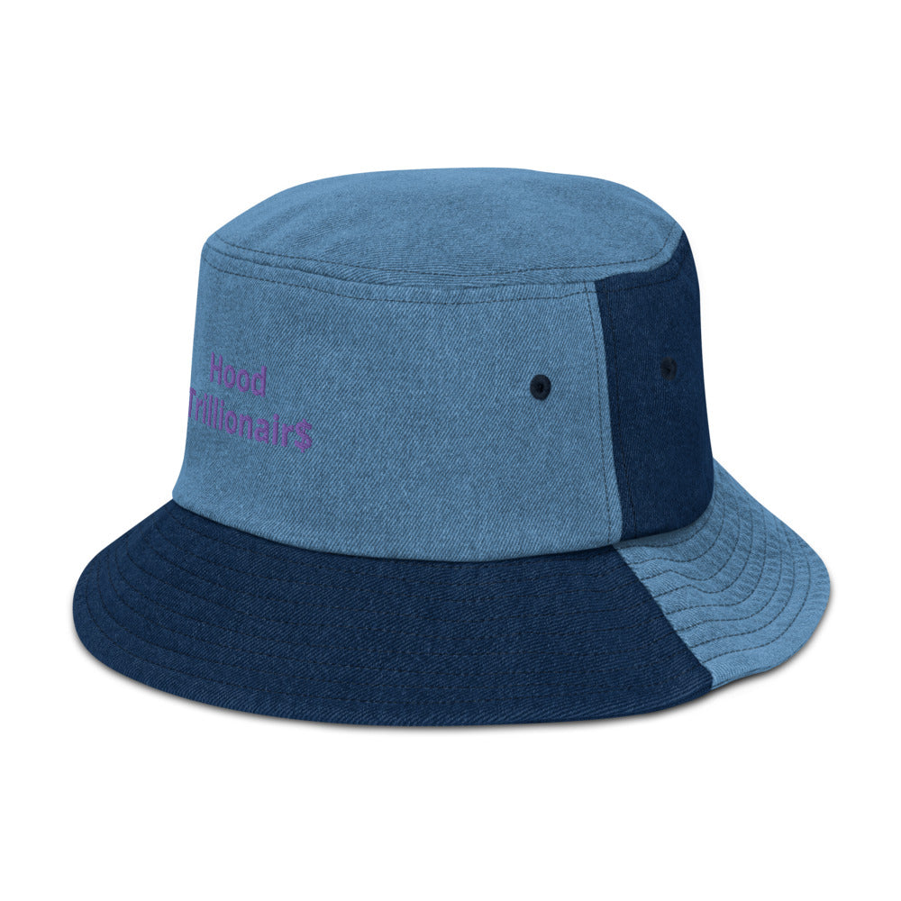 Denim “Hood Trillionair$“ bucket hat