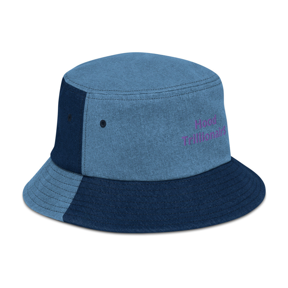 Denim “Hood Trillionair$“ bucket hat