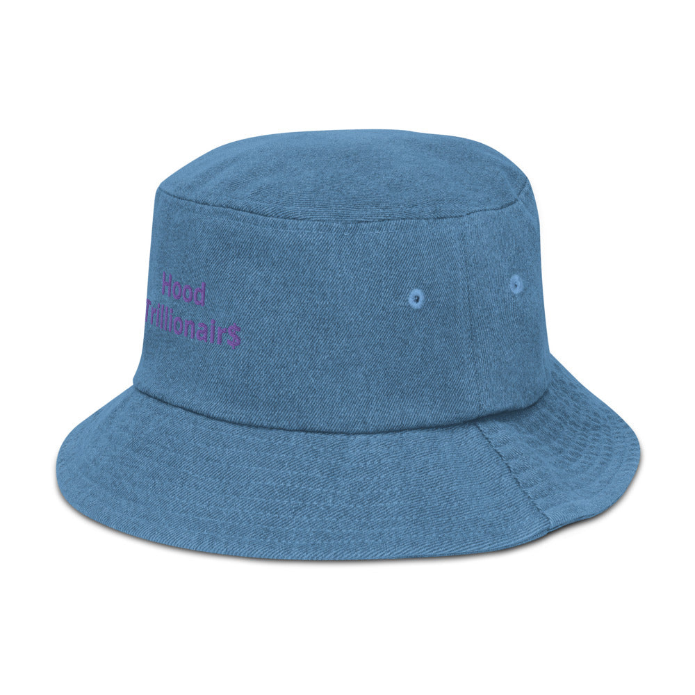Denim “Hood Trillionair$“ bucket hat