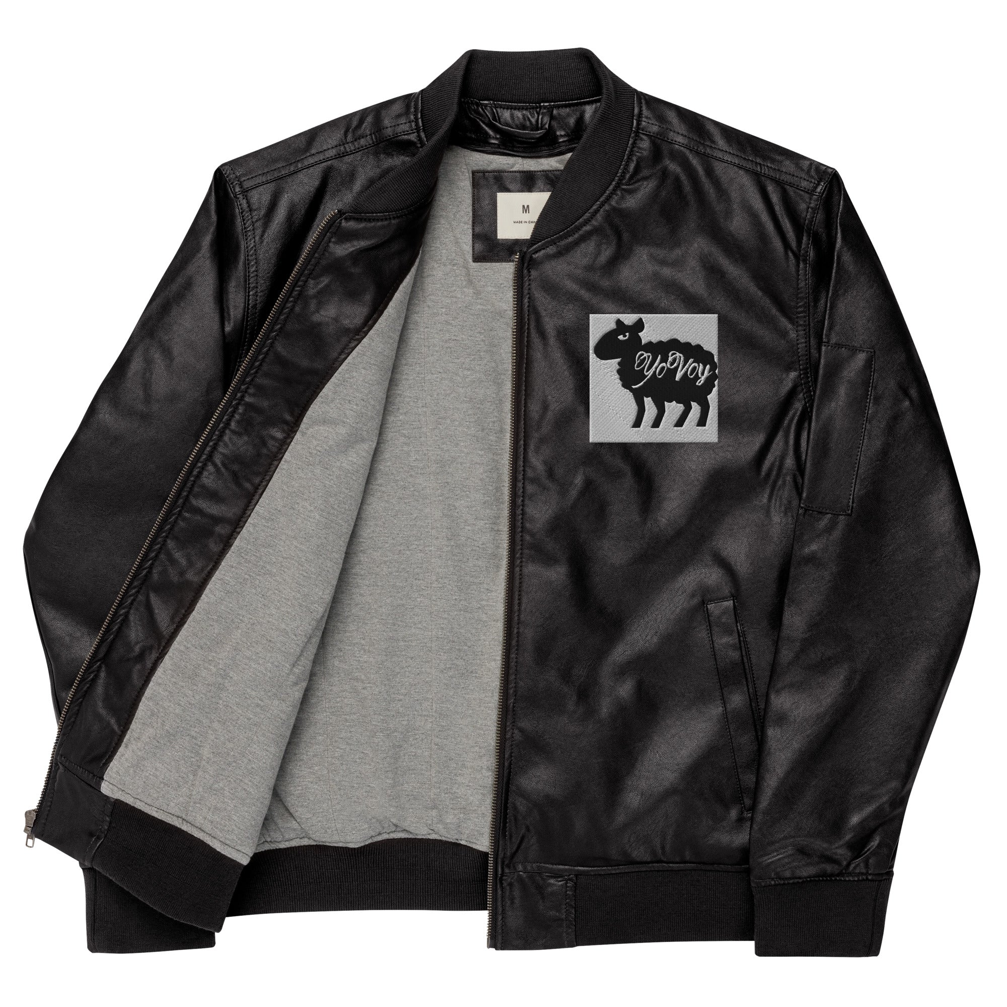 “YOVOY Sheep” Leather Bomber Jacket