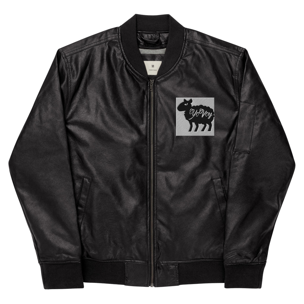 “YOVOY Sheep” Leather Bomber Jacket