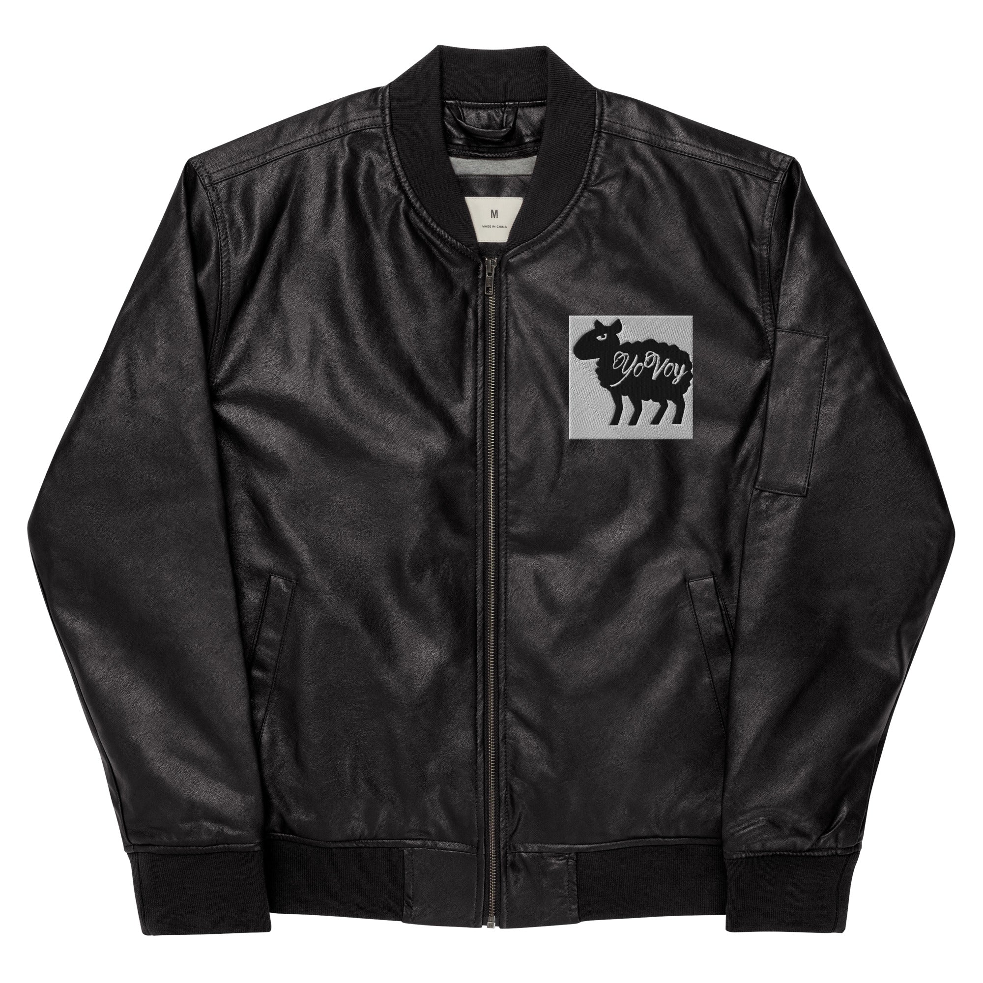 “YOVOY Sheep” Leather Bomber Jacket