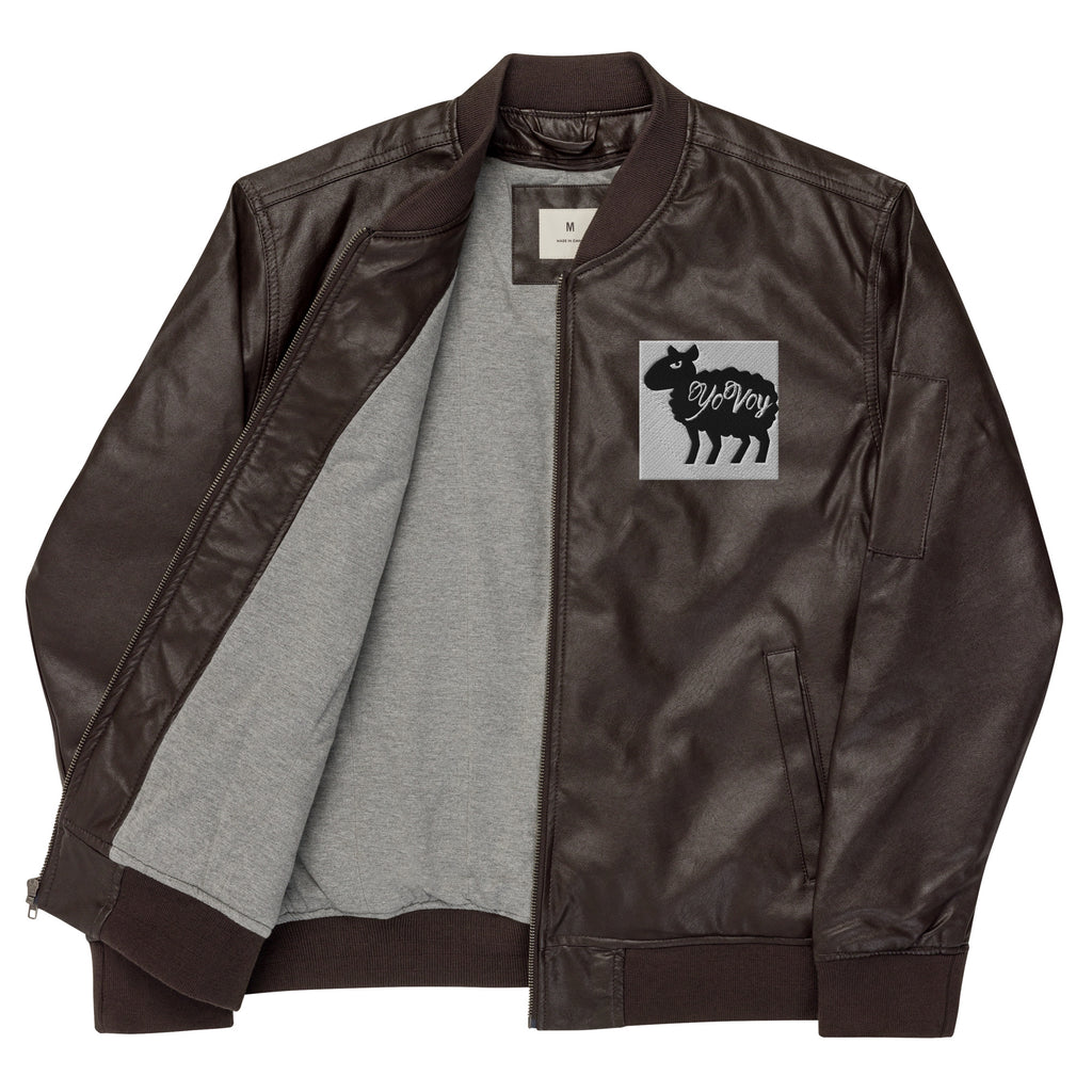 “YOVOY Sheep” Leather Bomber Jacket