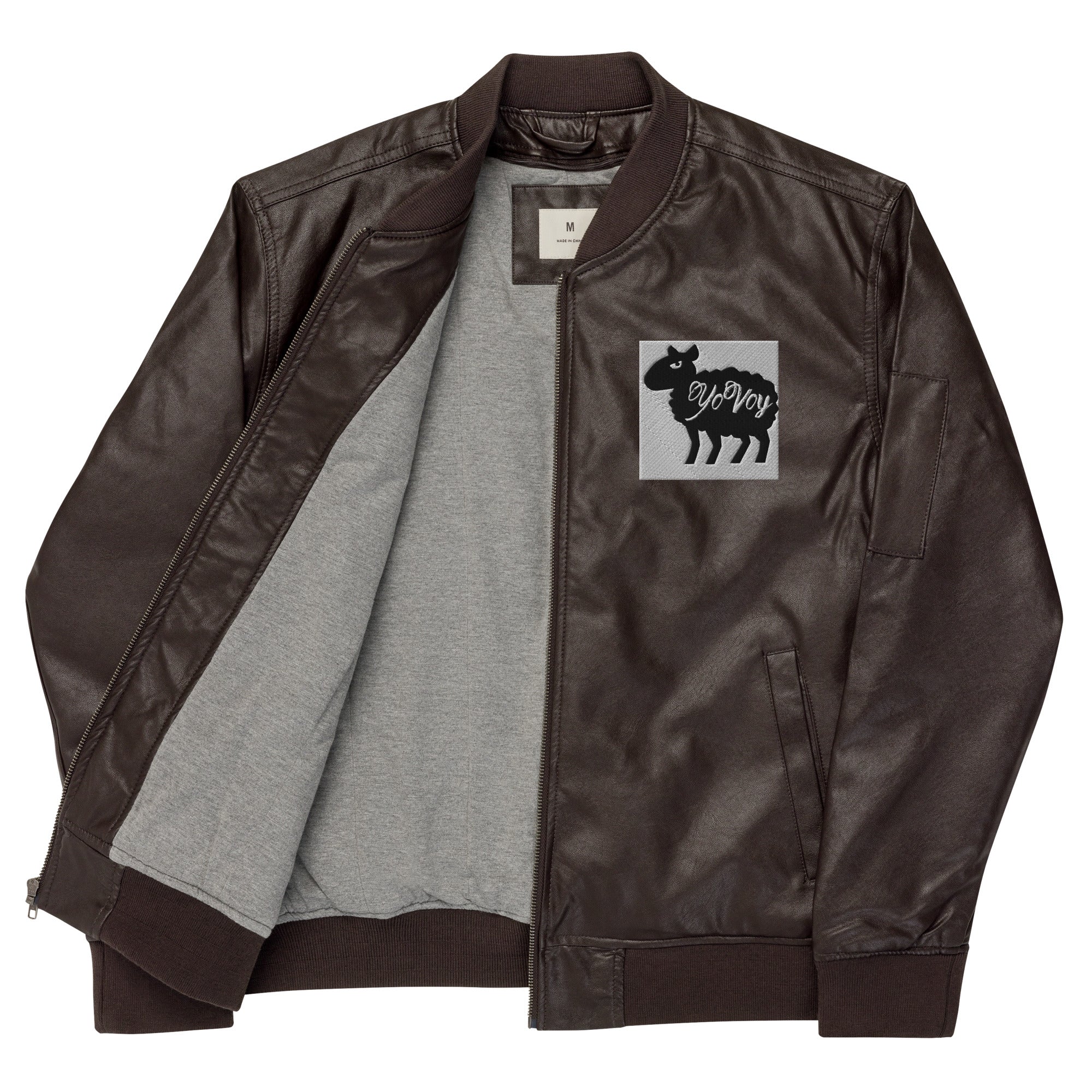 “YOVOY Sheep” Leather Bomber Jacket