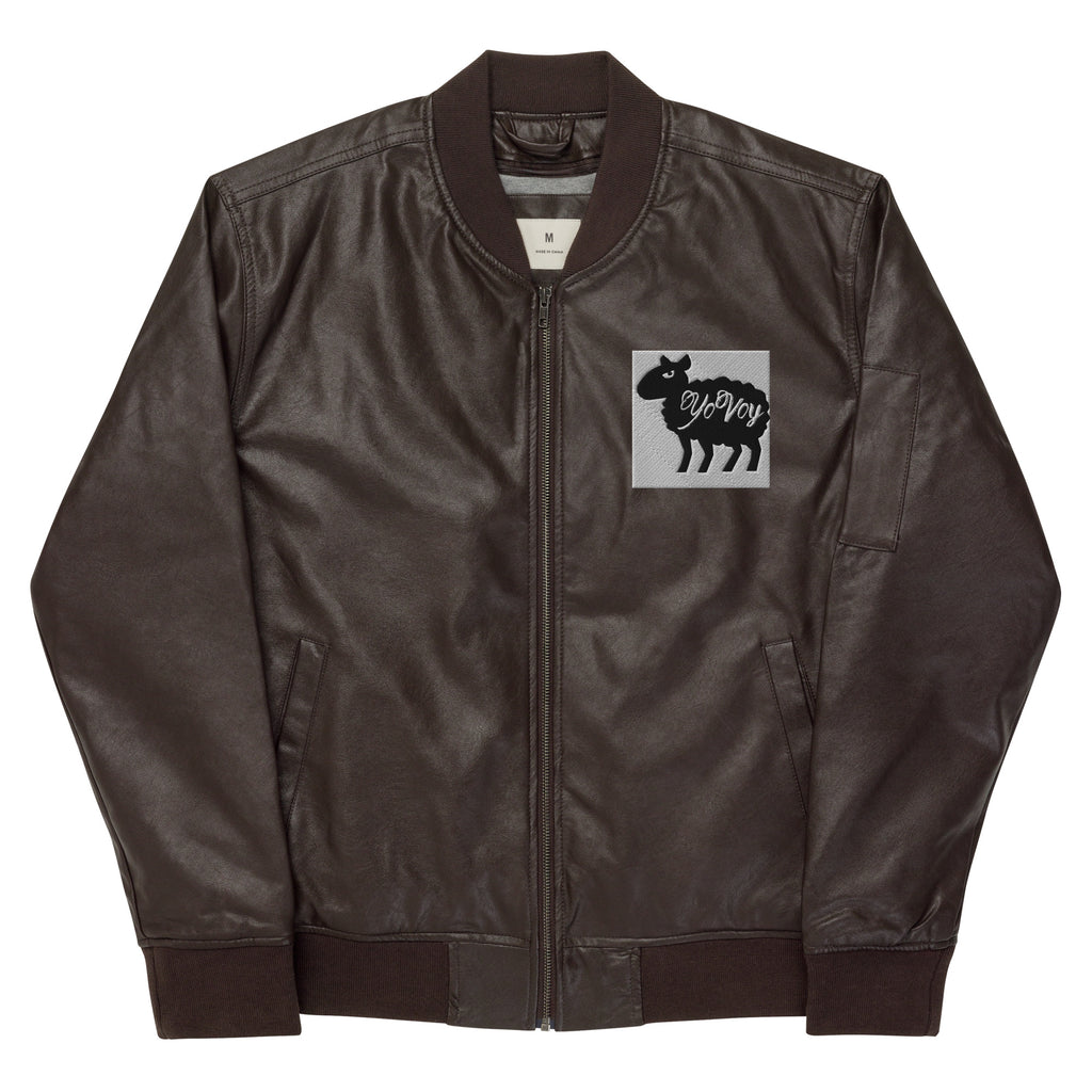 “YOVOY Sheep” Leather Bomber Jacket