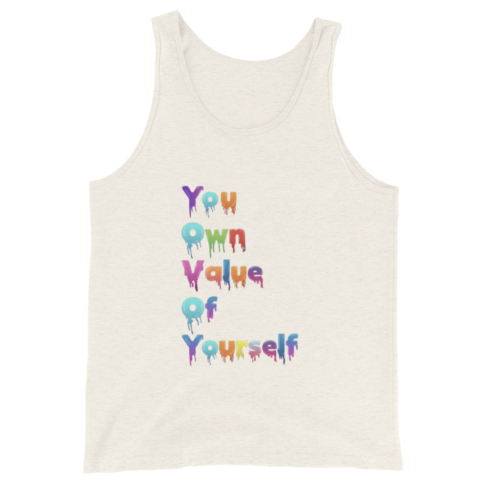 “YouOwnValueOfYourself” Unisex Tank Top