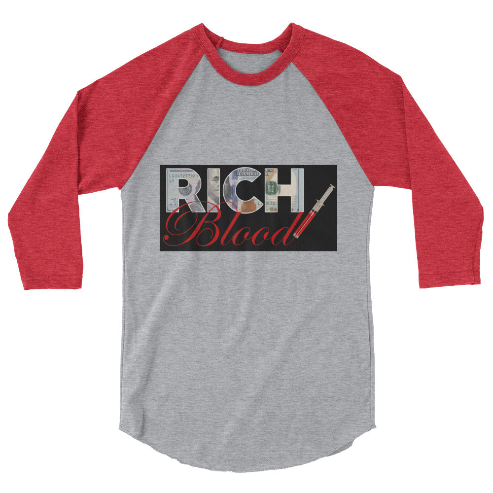 3/4 sleeve Baseball “RICH Blood”  shirt
