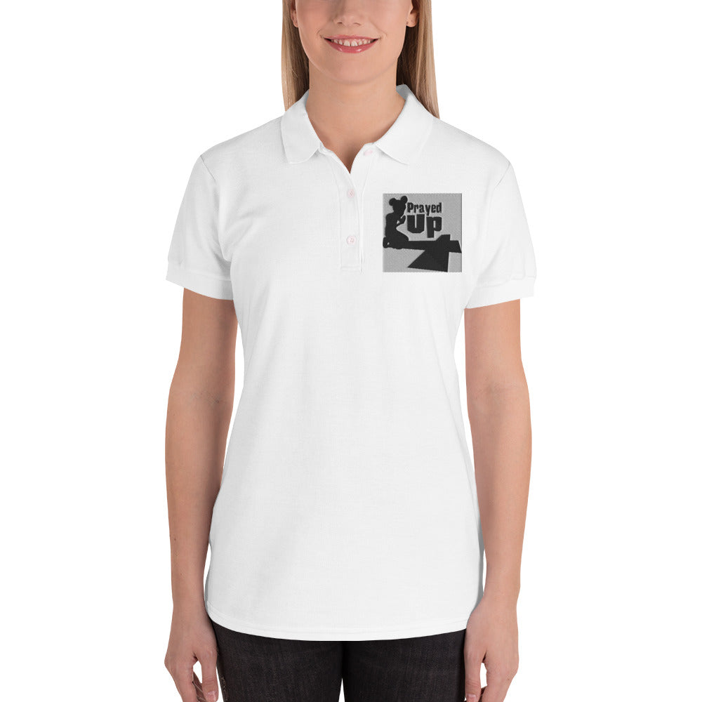 Embroidered “Prayed Up”  Women's Polo Shirt