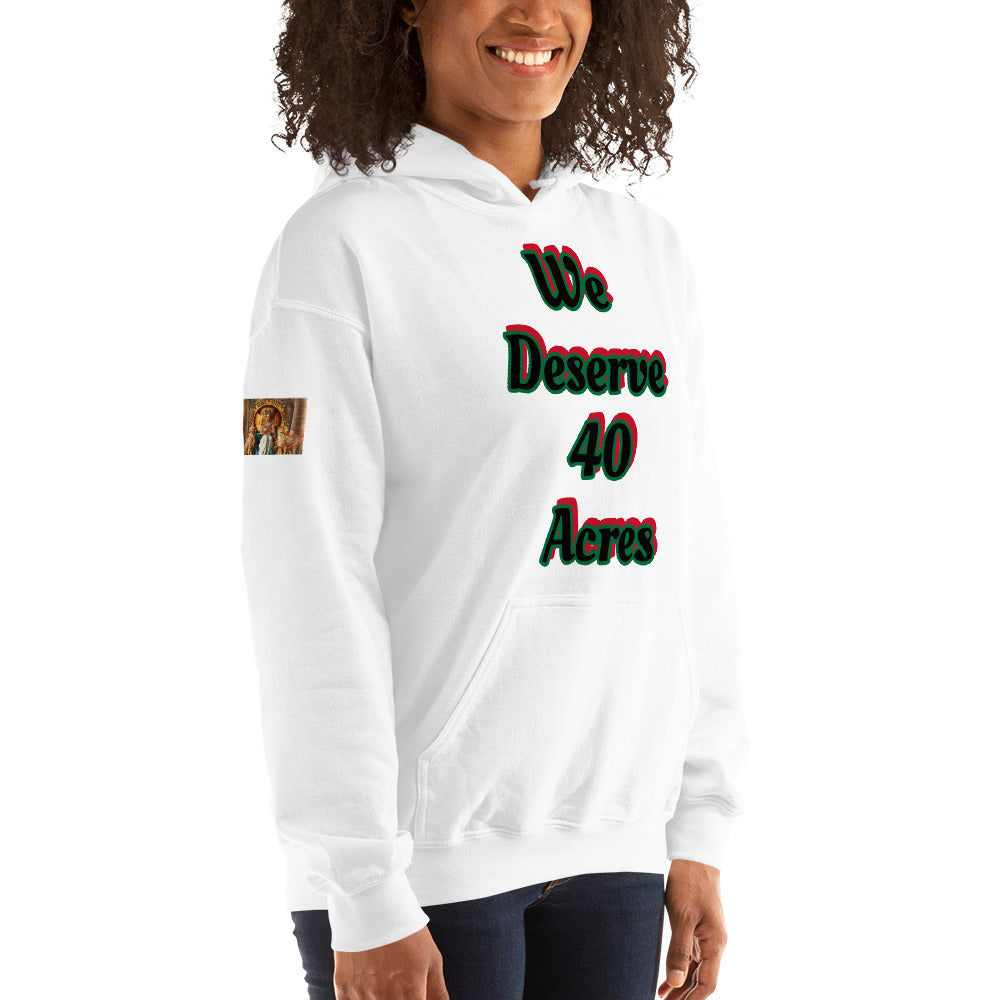 Unisex “We deserve 40 acres” Hoodie