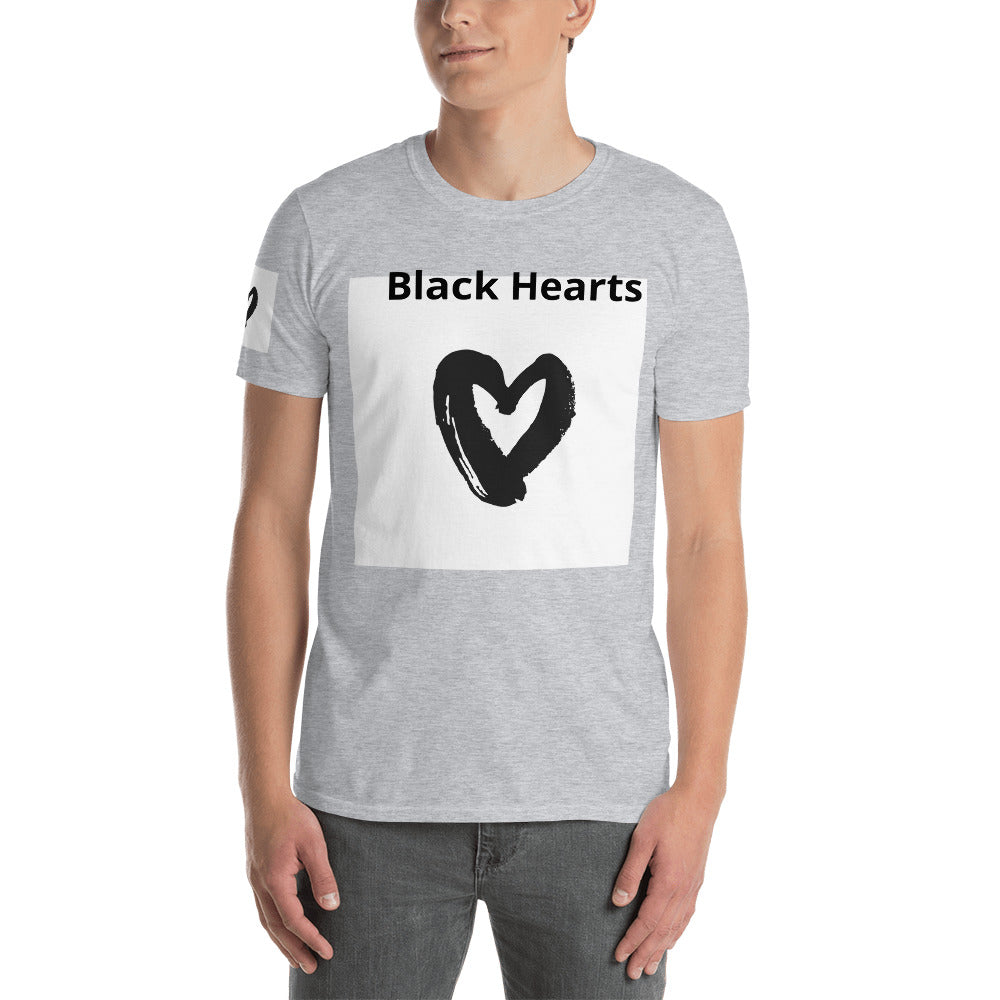 Short-Sleeve Unisex “Black Hearts”  T-Shirt