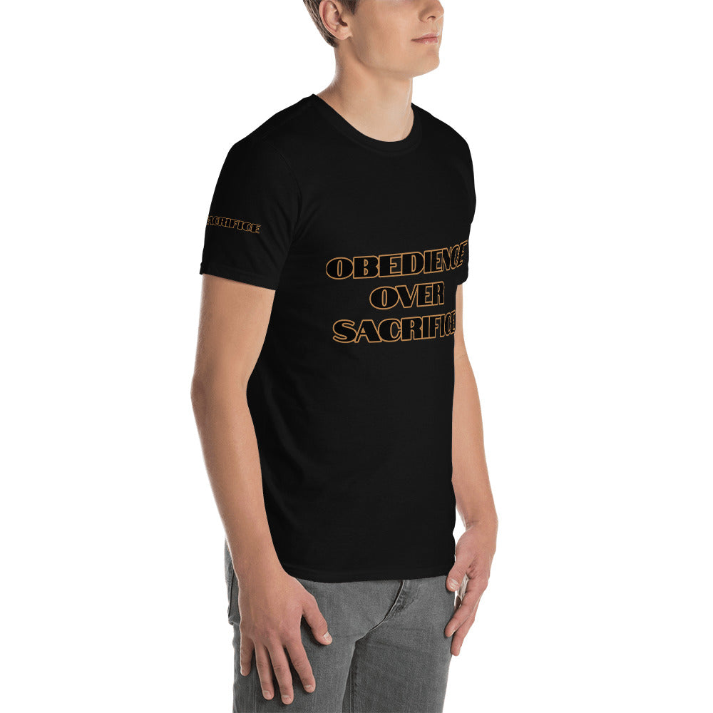 Short-Sleeve Unisex “Obedience Over Sacrifice” T-Shirt