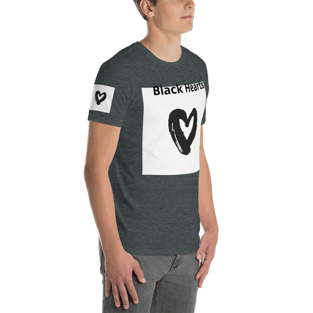 Short-Sleeve Unisex “Black Hearts”  T-Shirt