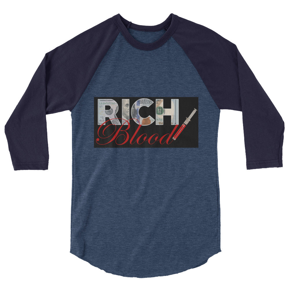 3/4 sleeve Baseball “RICH Blood”  shirt