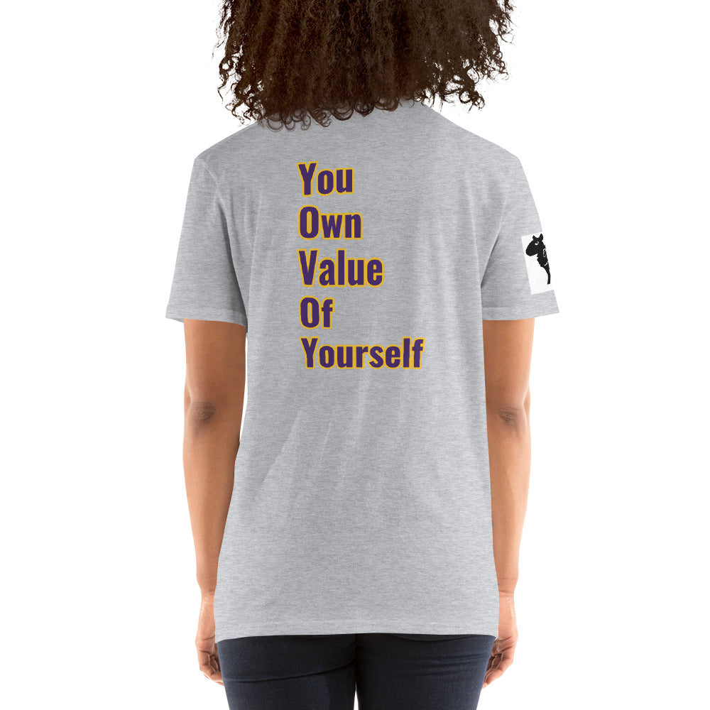 Short-Sleeve Unisex Black,Awesome,Educated,Sexy” T-Shirt