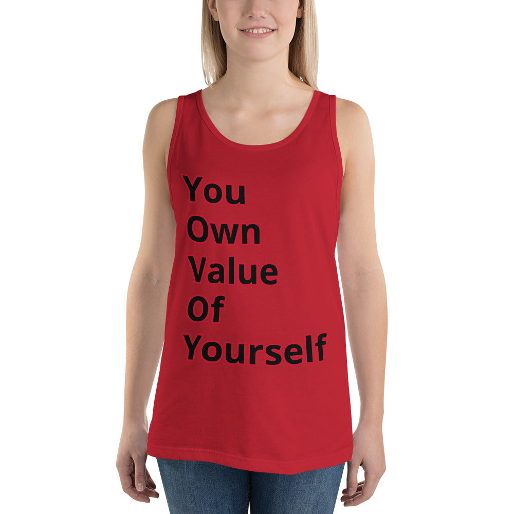 “YouOwnValueOfYourself” Unisex Tank Top