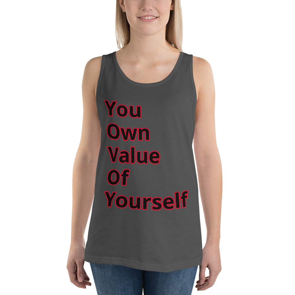 “YouOwnValueOfYourself” Unisex Tank Top