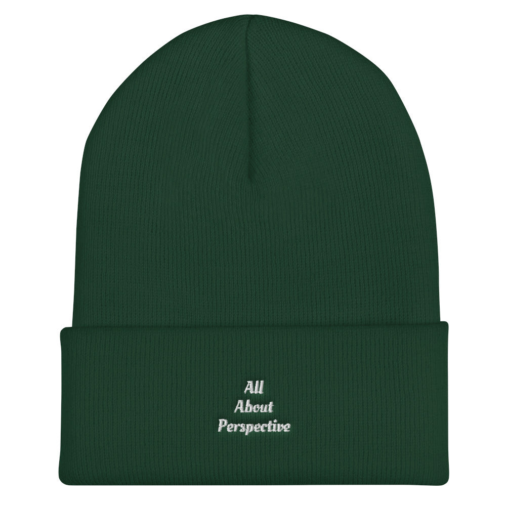 “AllAboutPerspective” Cuffed Beanie
