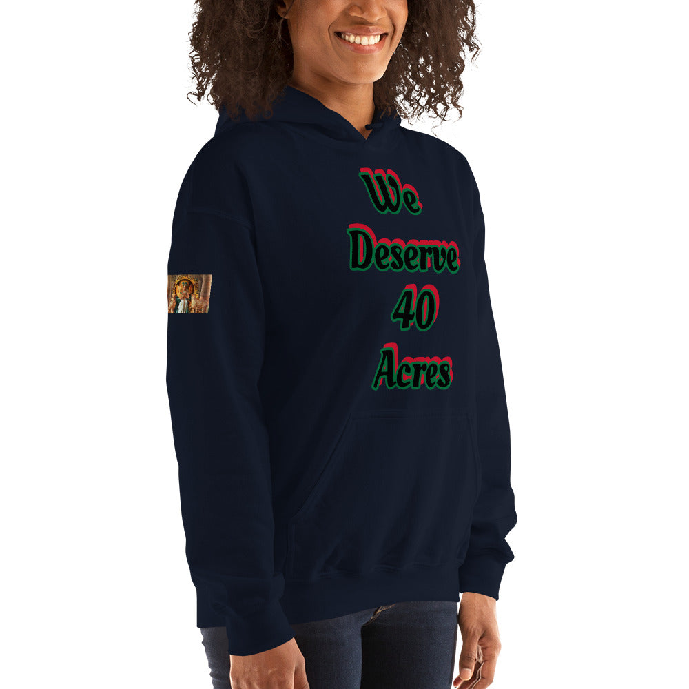 Unisex “We deserve 40 acres” Hoodie