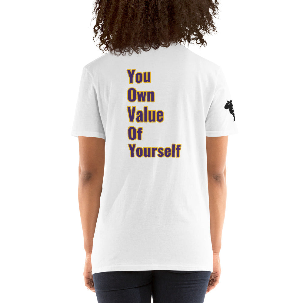 Short-Sleeve Unisex Black,Awesome,Educated,Sexy” T-Shirt