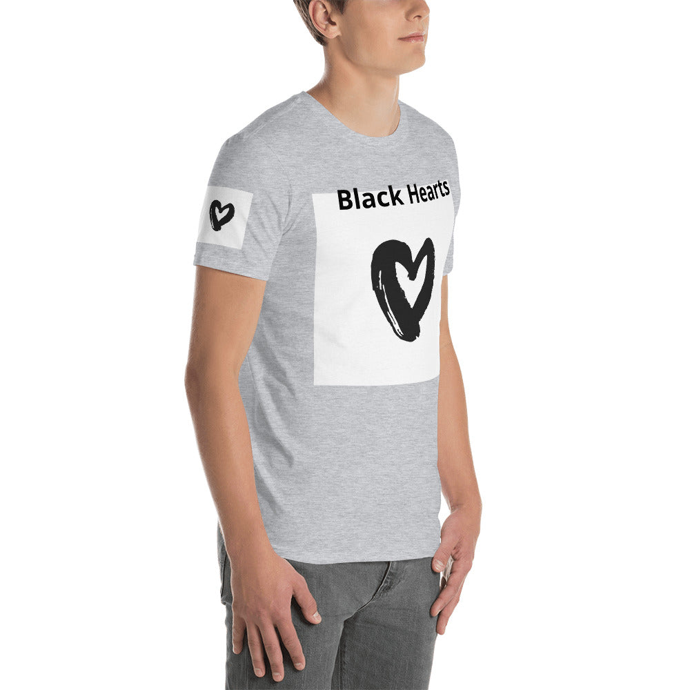 Short-Sleeve Unisex “Black Hearts”  T-Shirt