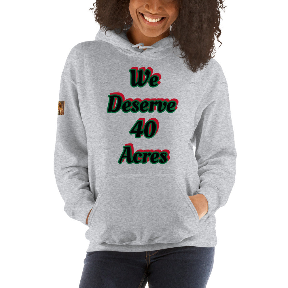 Unisex “We deserve 40 acres” Hoodie