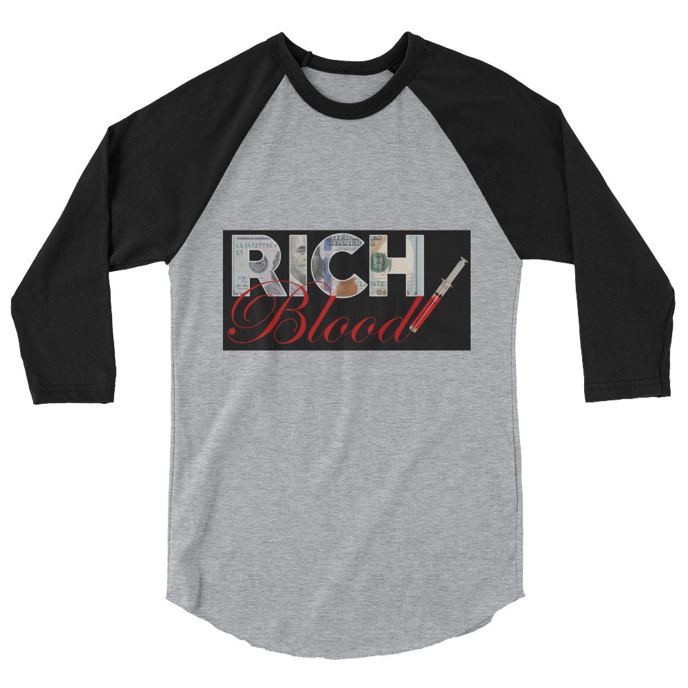 3/4 sleeve Baseball “RICH Blood”  shirt