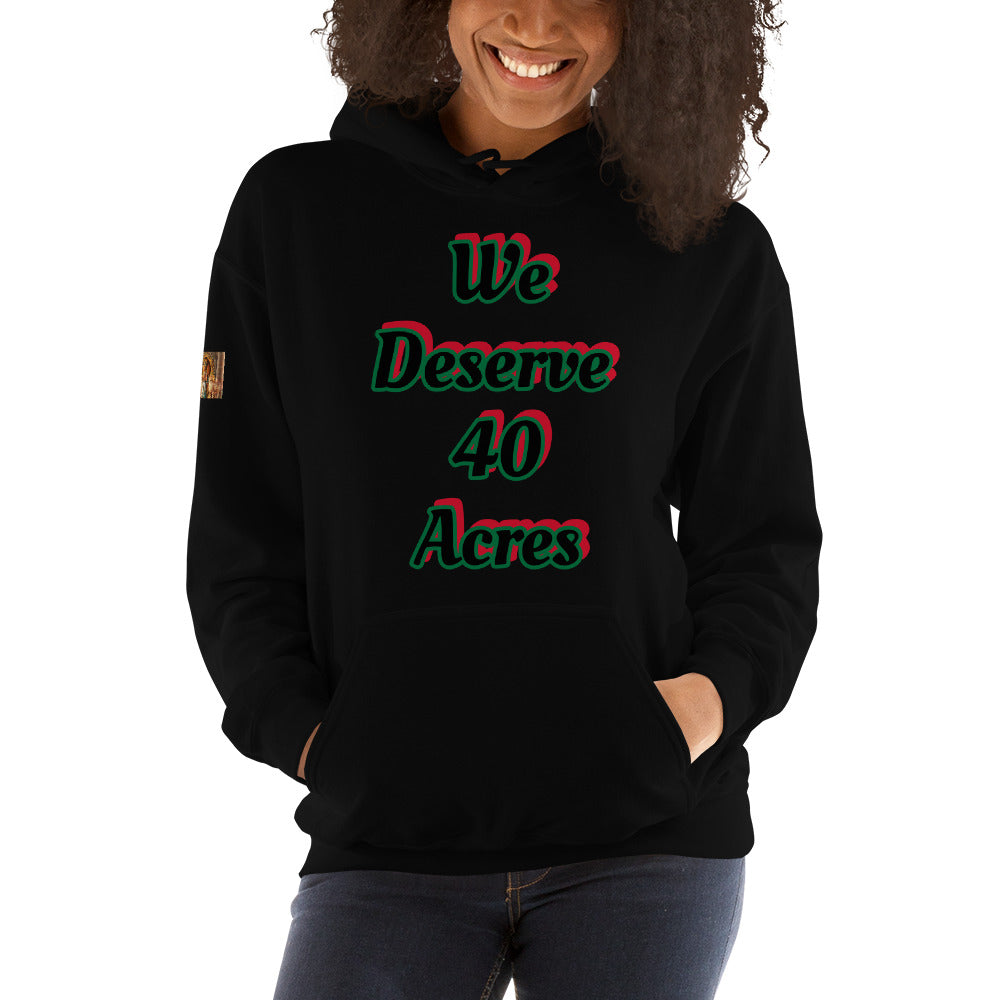 Unisex “We deserve 40 acres” Hoodie