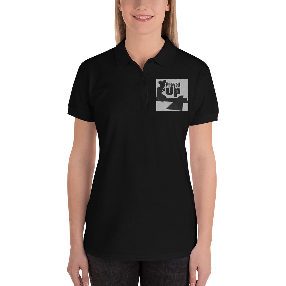 Embroidered “Prayed Up”  Women's Polo Shirt