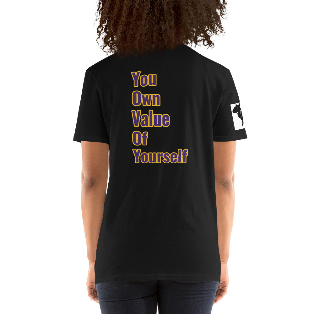 Short-Sleeve Unisex Black,Awesome,Educated,Sexy” T-Shirt