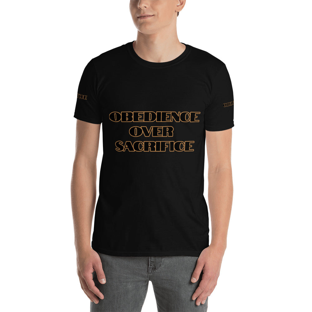 Short-Sleeve Unisex “Obedience Over Sacrifice” T-Shirt