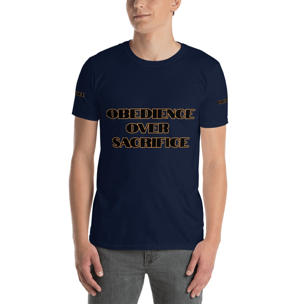 Short-Sleeve Unisex “Obedience Over Sacrifice” T-Shirt