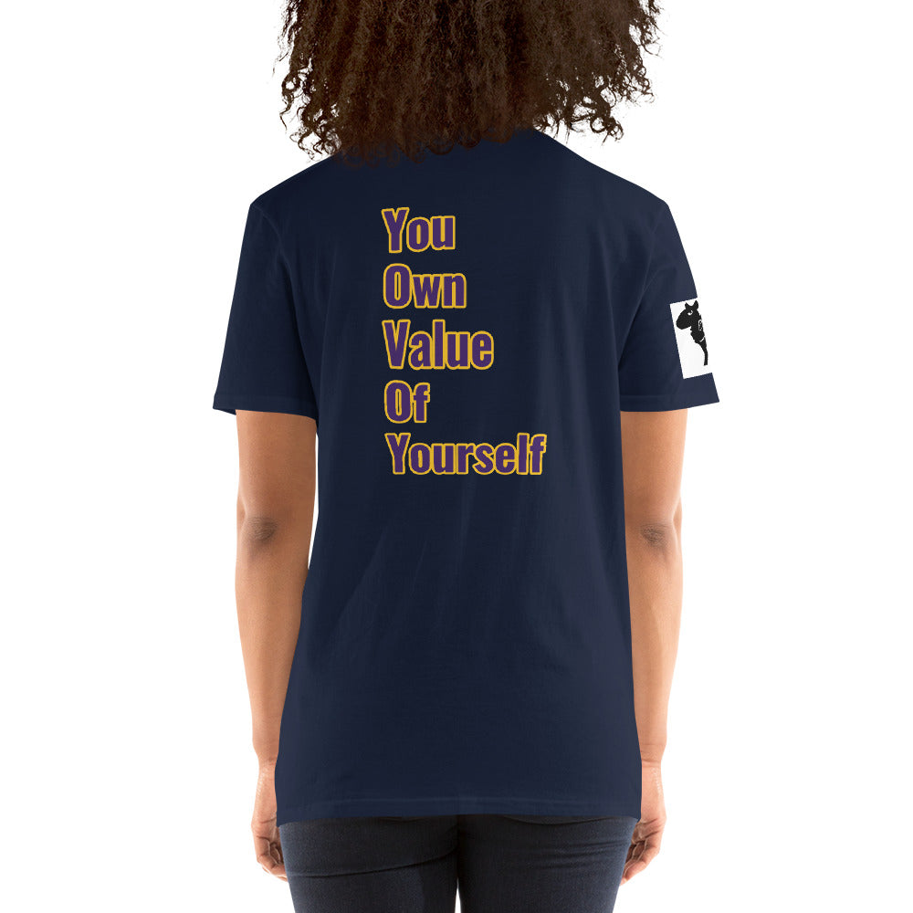 Short-Sleeve Unisex Black,Awesome,Educated,Sexy” T-Shirt