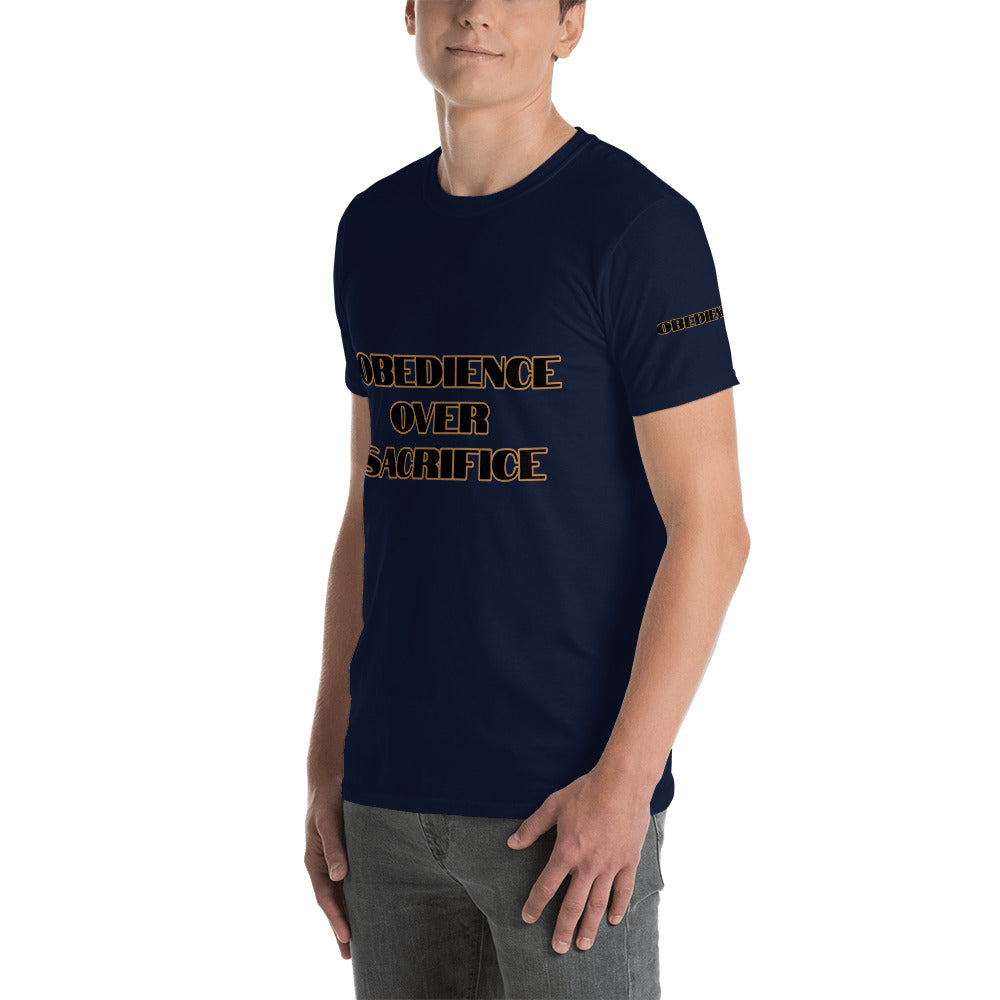 Short-Sleeve Unisex “Obedience Over Sacrifice” T-Shirt