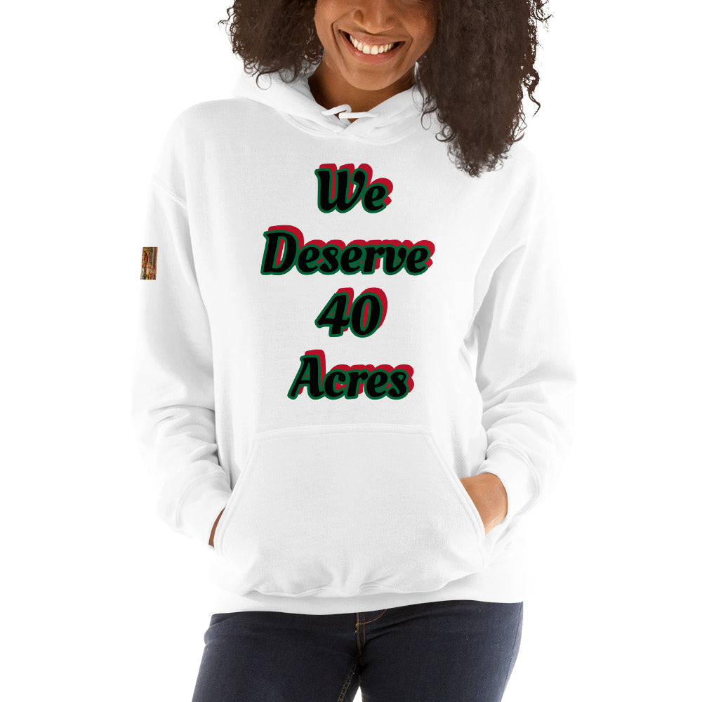 Unisex “We deserve 40 acres” Hoodie