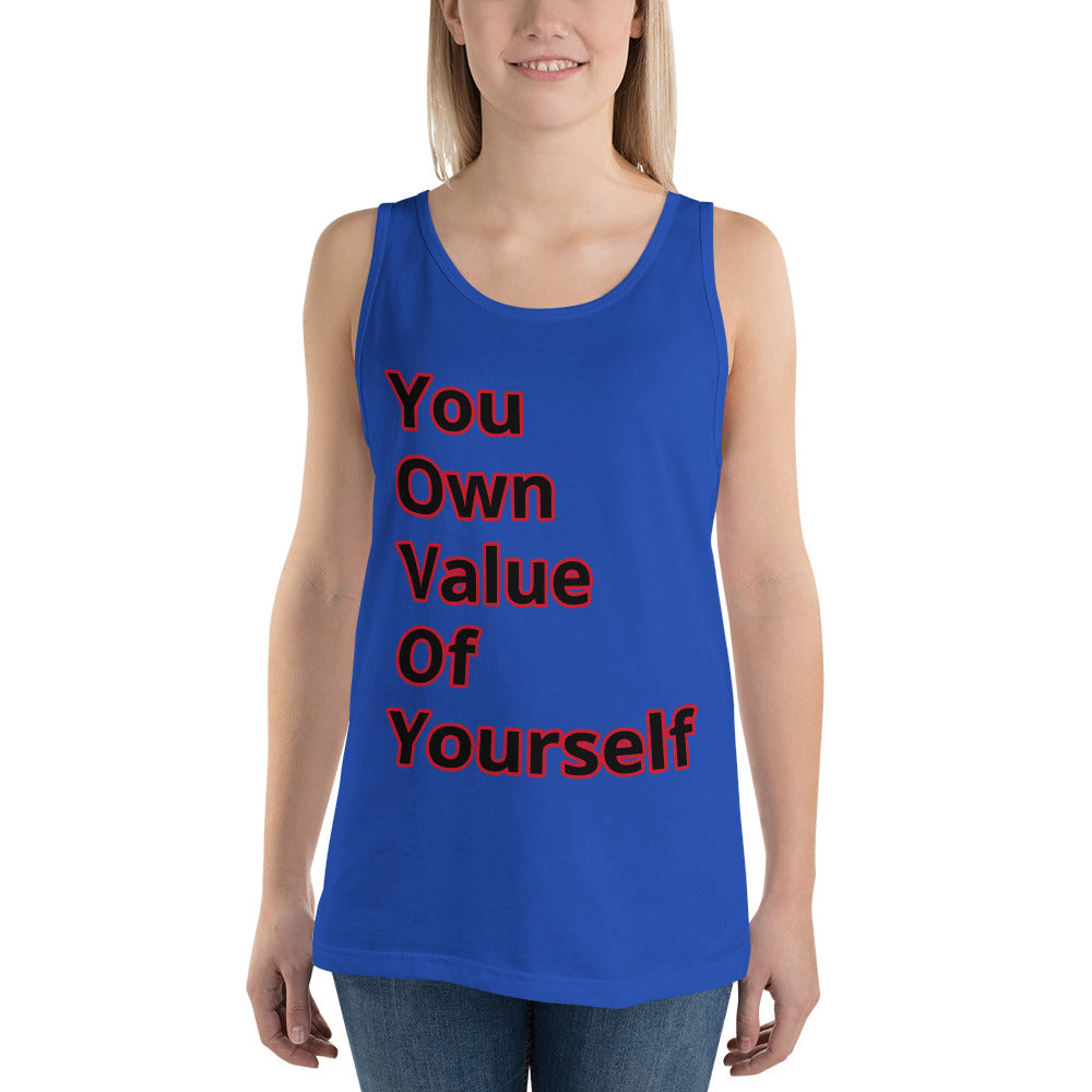 “YouOwnValueOfYourself” Unisex Tank Top