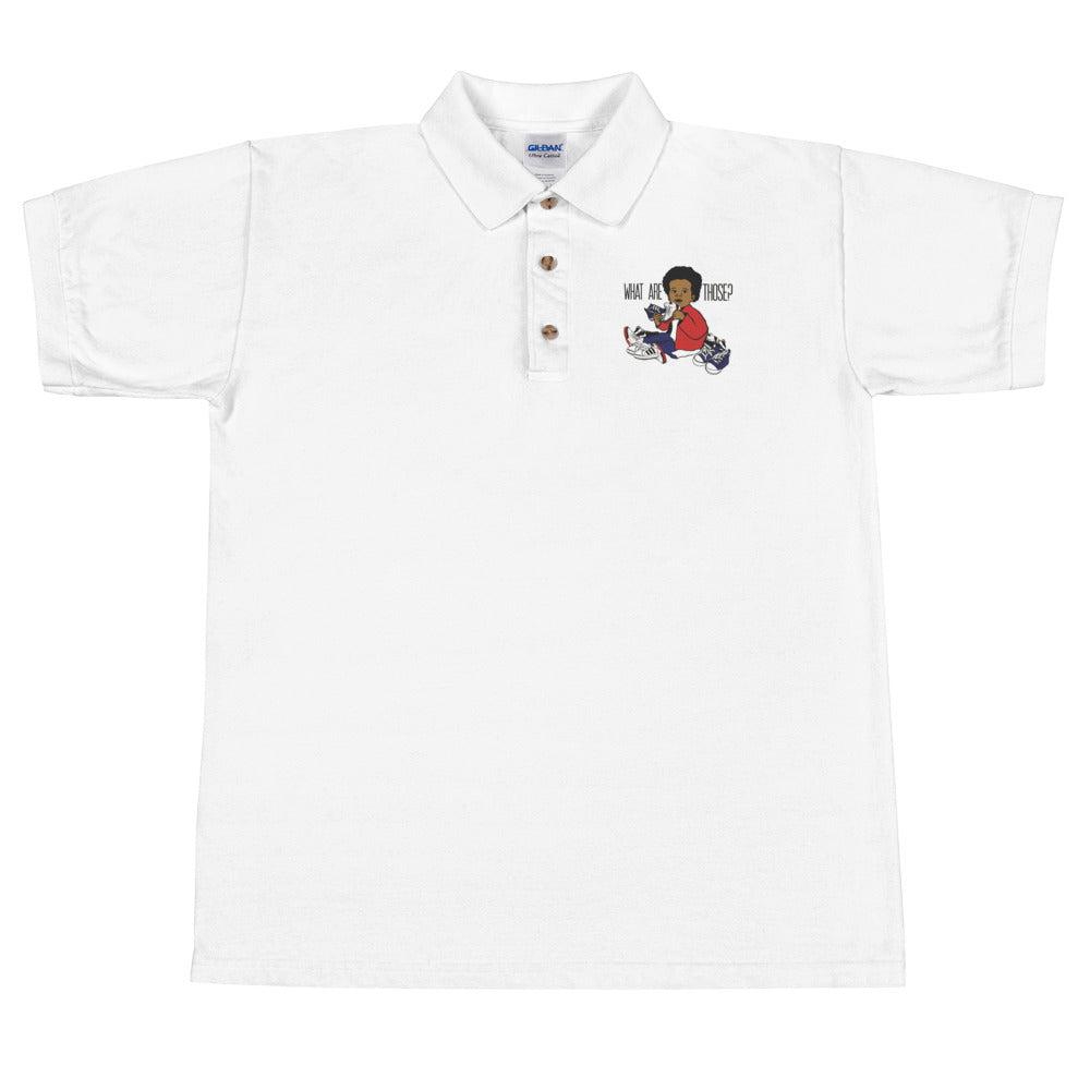Embroidered “WhatAreThose” Polo Shirt