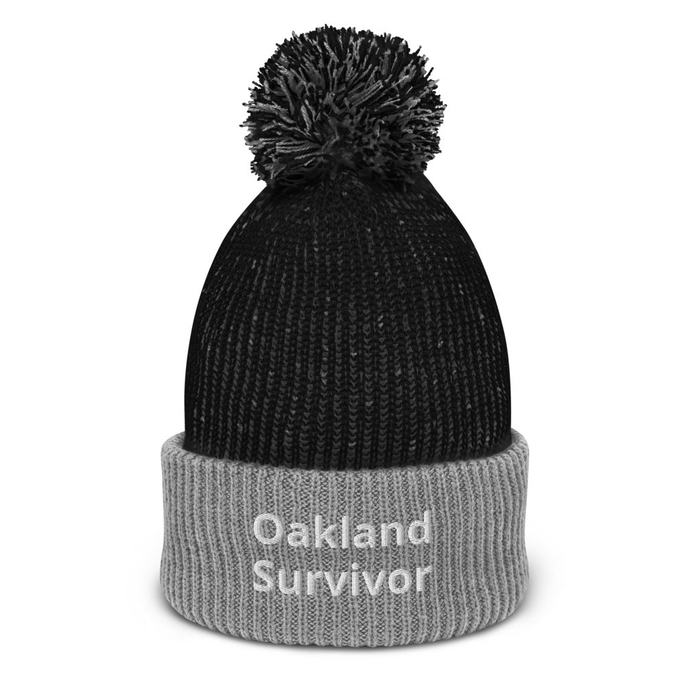 Pom-Pom “Oakland Survivor” Beanie