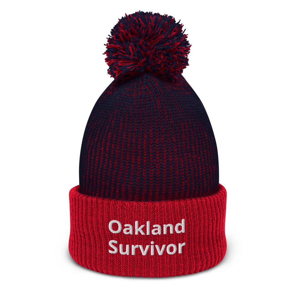 Pom-Pom “Oakland Survivor” Beanie