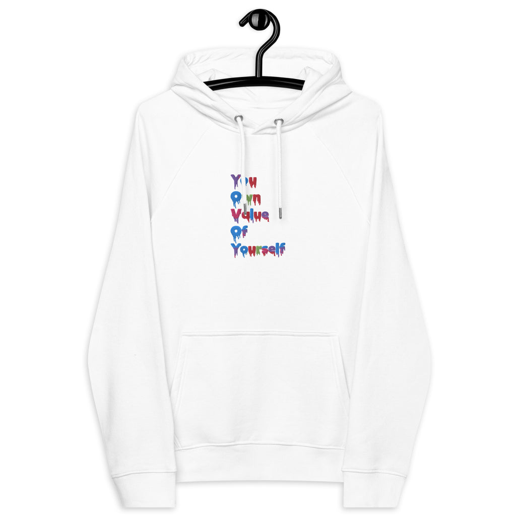 “YouOwnValue” Unisex eco raglan hoodie