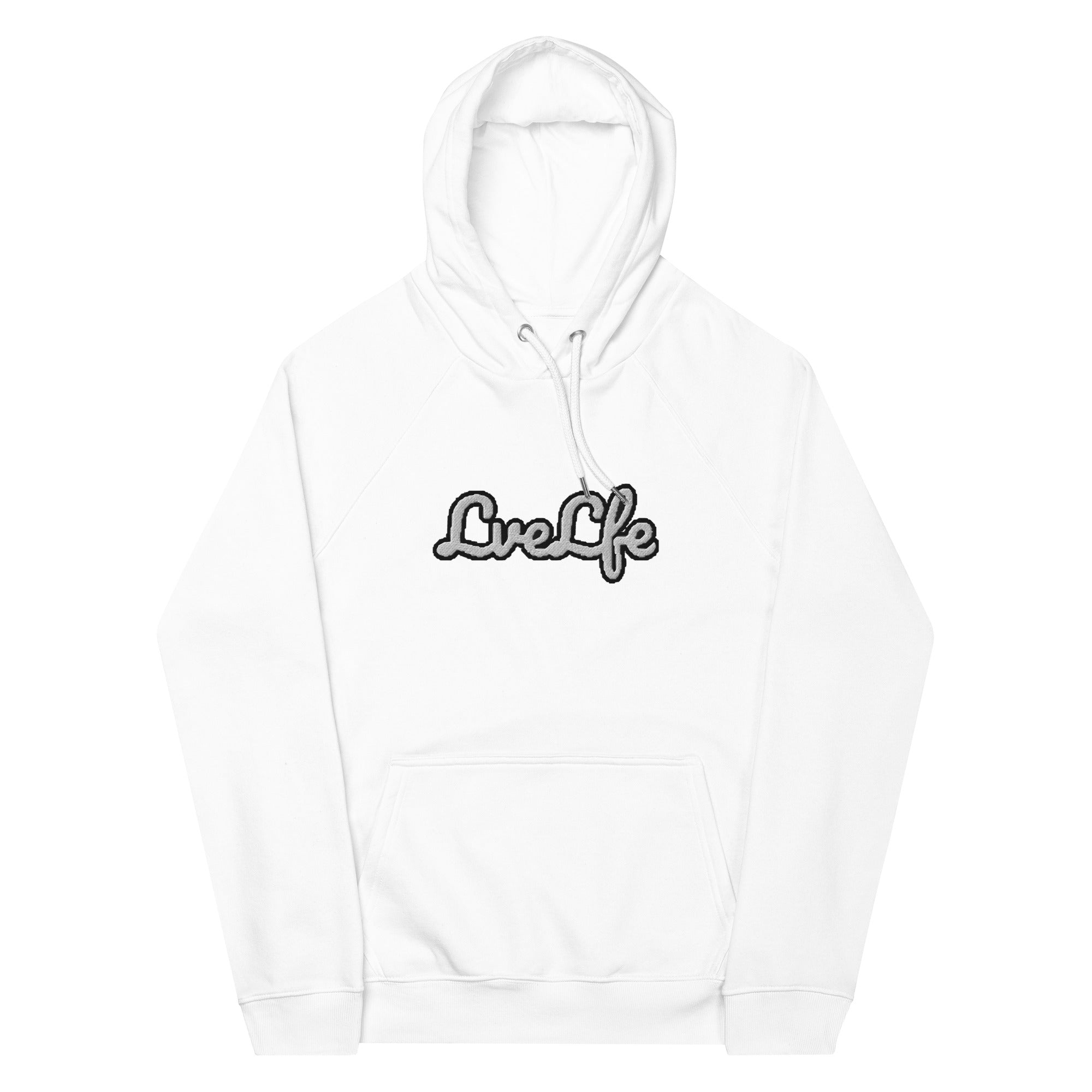 “LveLfe” Unisex eco raglan hoodie