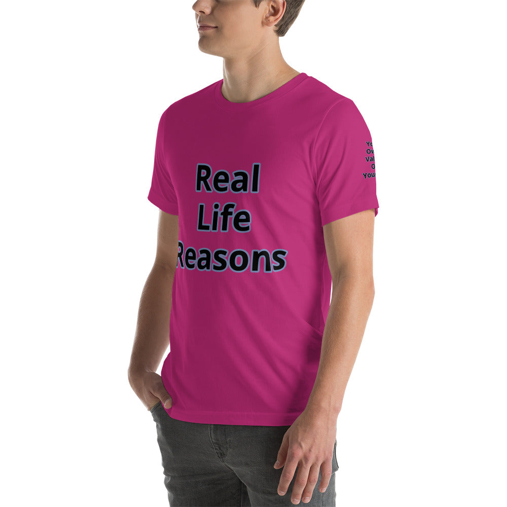 Short-Sleeve Unisex “RealLifeReasons” T-Shirt