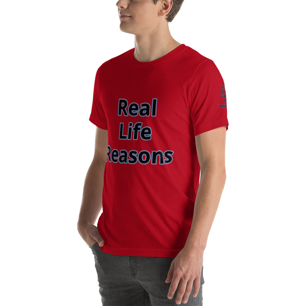 Short-Sleeve Unisex “RealLifeReasons” T-Shirt