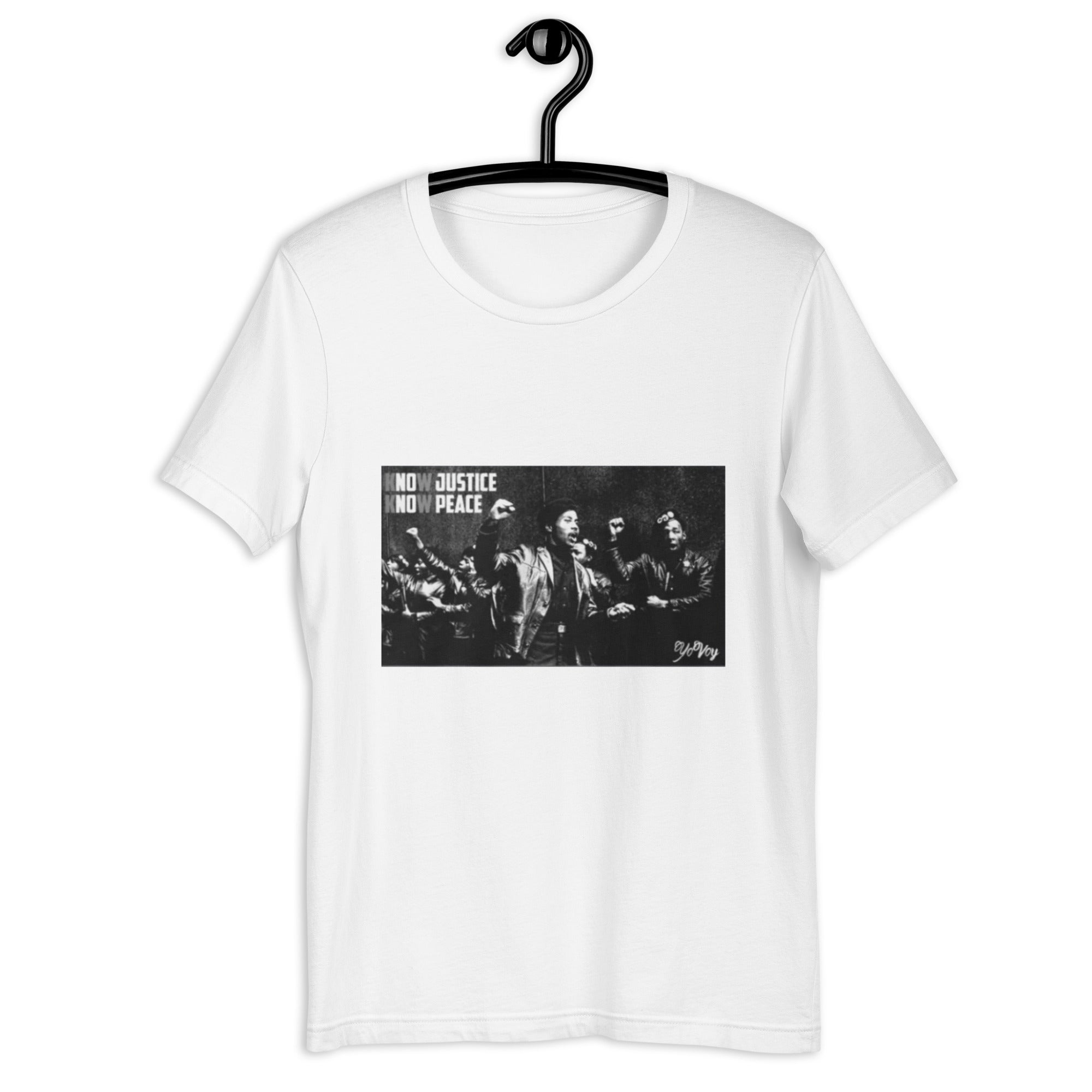 “KnowJusticeKnowPeace” Unisex t-shirt