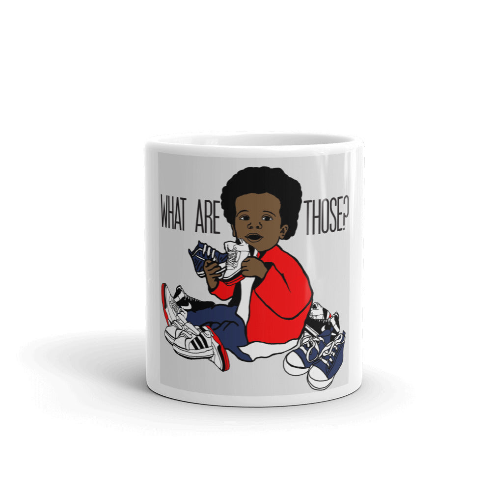 “WhatAreThose” White glossy mug